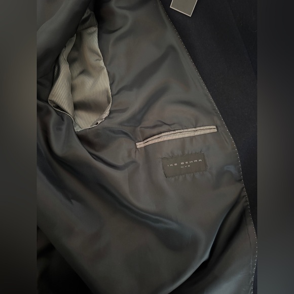 Ike Behar Men's Big Tall Navy Blue Oxford Wool Coat 54 Long - Picture 9 of 10